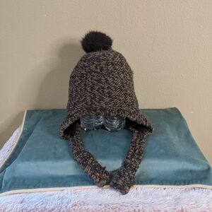 Lole Brown Knit Hat with Pom Pom